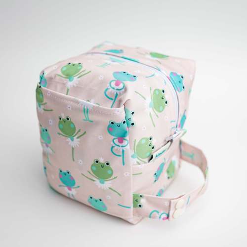 Reversible Mini Storage Travel Cube Diaper Pod with Exterior Storage Pocket