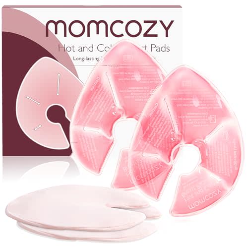 Momcozy Larger Breast Therapy Packs, Hot and Cold Breast Pads with 2 Soft Covers, Breastfeeding Essentials, 2 Pack