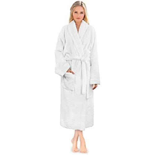PAVILIA Premium Womens Plush Soft Robe Fluffy, Warm, Fleece Sherpa Shaggy Bathrobe