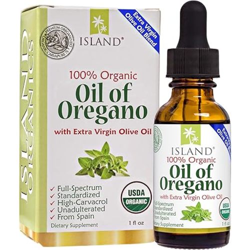 Oil of Oregano Organic Liquid Drops (1 fl oz) - Blend of Organic Oregano Oil & Olive Oil, Grown in Spain