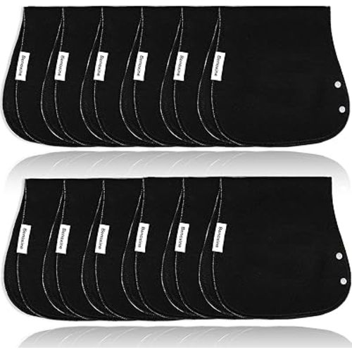Burp Cloths & Baby Bibs 2-in-1 Large Size 3 Layers Thicken 100% Cotton Super Soft Absorbent for Teething and Drooling Baby Spit Up Burping Rags Set for Boys and Girls Infant Newborn 12 Pack