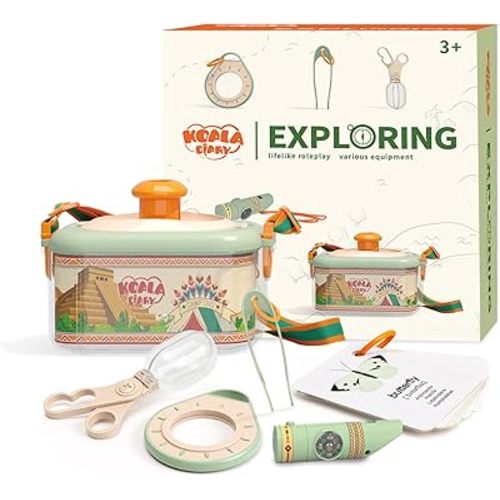 Bug Catcher for Kids Explorer Bug Catching Kit with Insect Critter Catcher, Magnifying Glass, Tweezers, Whistle & Compass, Outdoor Adventure Nature Exploration Toys for Boys Girls 3-12 Year Old