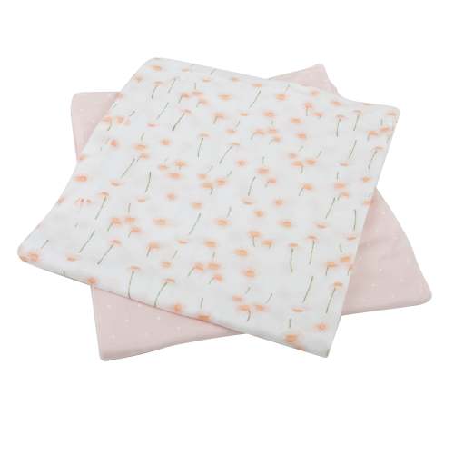 Milkberry Soft Bamboo Muslin Baby Blanket Gift Set 2 Pack Swaddle Receiving Blanket for Baby Girl Floral Pink Polka Dot