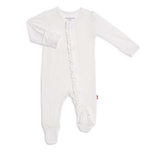 egret modal with ruffle magnetic footie– Magnetic Me