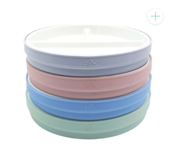 7.8"/20cm Porcelain White Divided Plates with Silicone Sleeves