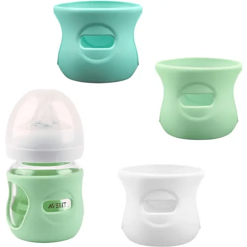 3 Pack Silicone Sleeves for Avent Natural Glass Baby Bottles, Anti Breakage Baby Bottle Holder, Compatible Philips AVENT Glass Natural Baby Bottle 4 oz, BPA Free
