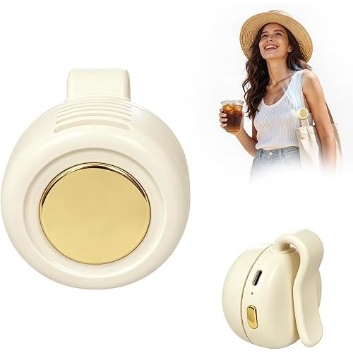 Clip On Fan, Portable Silent Mini Bladeless Personal Fan, 3-Speed 360° Rotatable Small Clip Fan for Shirt Waist Baby Carrier, Hands-Free Wearable Fan for Outdoor Travel Office