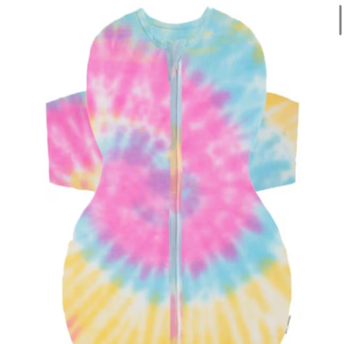 Happiest Baby SNOO Sleep Sack - 100% Organic Cotton Baby Swaddle Blanket - Doctor Designed Promotes Healthy Hip Development (Tie Dye Rainbow, Medium)