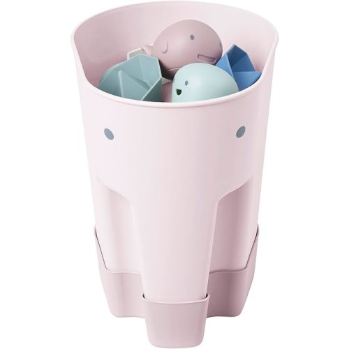 Ellie Bath Toy Storage Scoop | Baby & Toddler Bath Toy Drying Caddy with Drip Tray - Blush