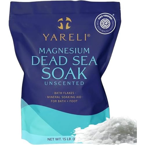 Magnesium Flakes, 15lb Dead Sea Bath Soak, Alternative to Epsom Salt
