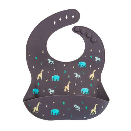 Silicone Bib Safari Faded Black – Austin Baby Collection