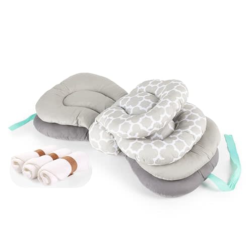 bodreamz Nursing Pillow for Breastfeeding - Breast Feeding Pillow, Adjustable Baby Feeding Butterfly Style - Support for Mom & Baby, Includes 3 Essential Soft Baby Towels