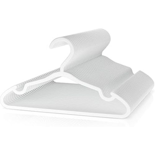 VILICK Plastic Kids Hangers - 30 Pack Non-Slip Baby Clothes Hangers for Closet, Toddler & Newborn Clothing Pants, Skirts, Coats (White)