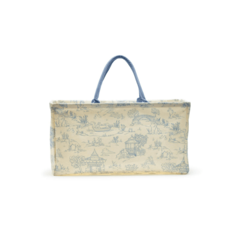 Blue Toile Hamper Bag - Mini Macarons Boutique
