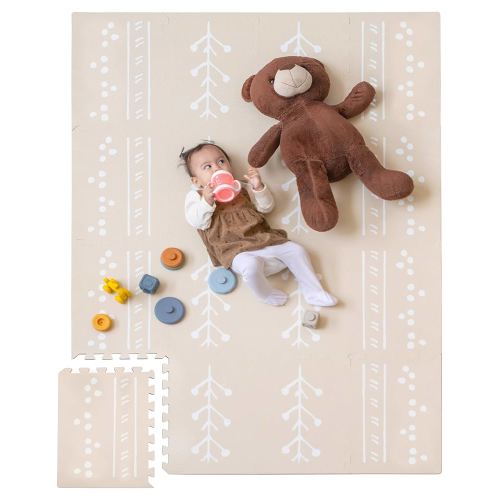 Baby Foam Tiles for Floor - Soft Play Mat Tiles for a Safe Play Area - 48 x 66 Large Baby Mat for Floor, Perfect for Kids' Playroom