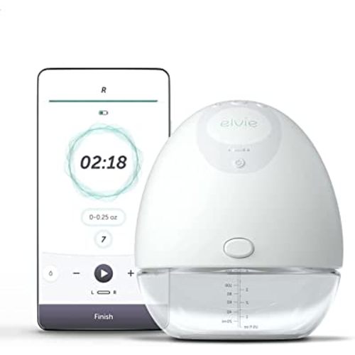 Elvie Breast Pump - Single, Wearable Breast Pump with App - The Smallest, Quietest Electric Breast Milk Pump - Portable Breast Pumps Hands Free & Discreet - Includes 3 Sets of Breast Shields
