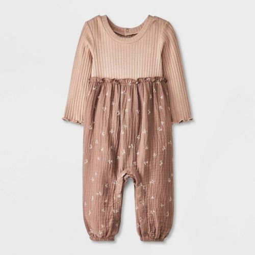 Grayson Mini Baby Girls' Ditsy Floral Long Leg Romper - Green 3-6m