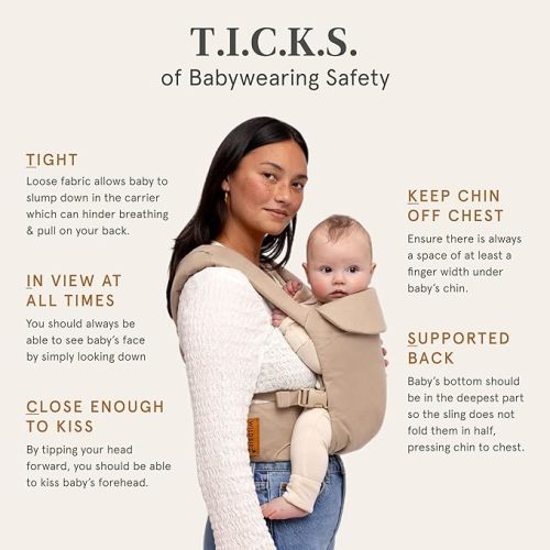 WildBird - Aerial Carrier - 7 to 45 lbs - for Moms, Dads & Caregivers - 100% Natural European Linen Fibers - Versatile & Adjustable - Small Size - Sparrow Fabric