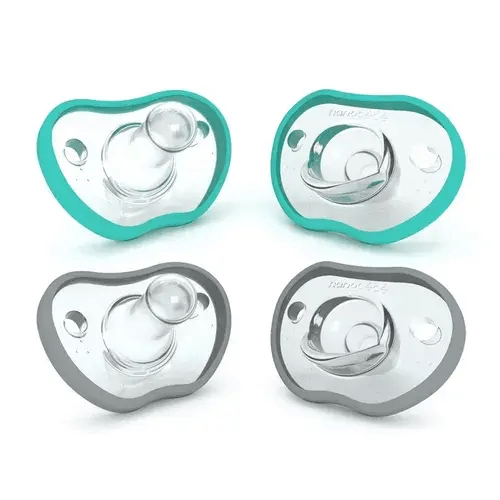 Nanobebe Flexy Pacifier 0-3M 4Pk Grey / Teal | Baby Bunting AU