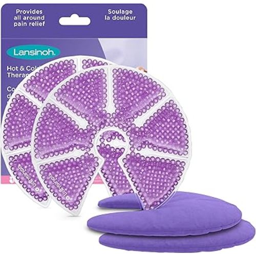 Lansinoh Breast Therapy Packs with Soft Covers, Hot and Cold Breast Pads, Breastfeeding Essentials for Moms, 2 Pack