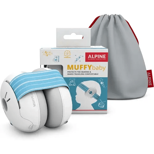 Alpine Muffy Baby Ear Protection for Babies and Toddlers up to 36 Months - CE & ANSI Certified - Noise Reduction Earmuffs - Comfortable Baby Headphones Against Hearing Damage & Improves Sleep - Blue