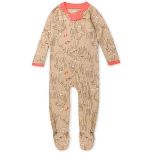 HonestBaby Baby 100% Organic Cotton Holiday Sleep & Play Footed One-Piece Pajama