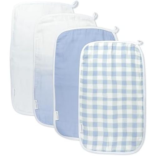 HonestBaby Unisex Baby Multipack Woven Burp Cloths Soft Absorbent Multi-Layered 100% Organic Cotton