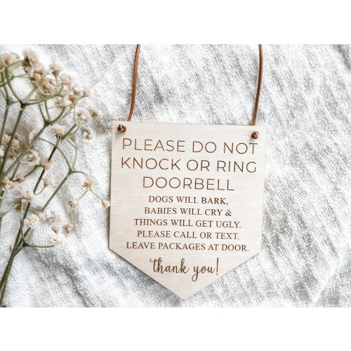 Please Do Not Knock Front Door Sign