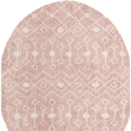 Light Pink 7' 10 x 10' Moroccan Trellis Shag Oval Rug | Rugs.com