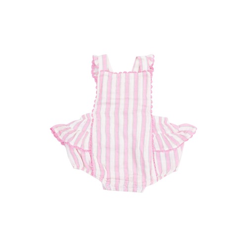 Candy Stripe Rickrack Organic Cotton Bodysuit, 6-12M
