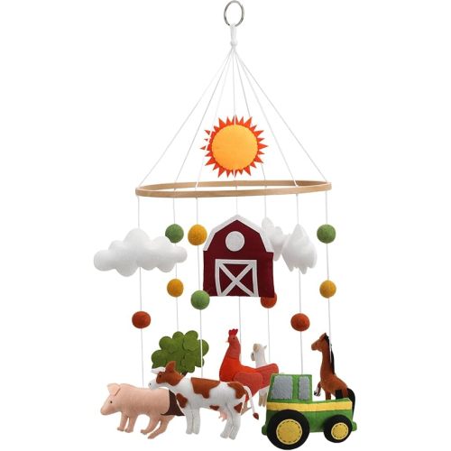 Farm Animal Mobile for Crib - A Colorful Baby Farm Mobile with Animals and barn