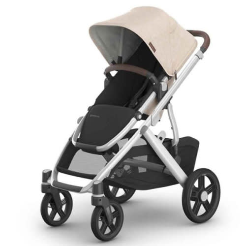 UPPAbaby Vista V3 Stroller - Declan: Oat Mélange | Silver Frame | Chestnut Leather