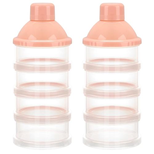 Accmor Formula Dispenser On The Go, 4 Compartments Stackable Formula Container for Travel, Baby Milk Powder Kids Snack Container, BPA Free