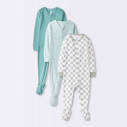 Baby 3pk Airplanes Cotton Tight Fit Sleep N' Play - Cloud Island™ Blue 18M