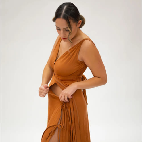 Juliet Labor & Postpartum Gown in Burnt Orange-Limited Time – Lila