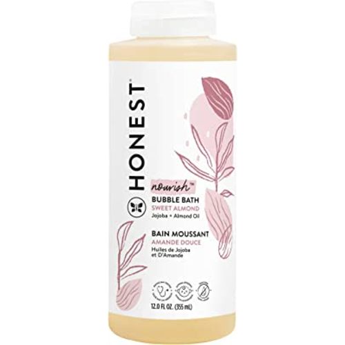 The Honest Company Foaming Bubble Bath | Gentle for Baby | Naturally Derived, Tear-free, Hypoallergenic | Sweet Almond Nourish, 12 fl oz