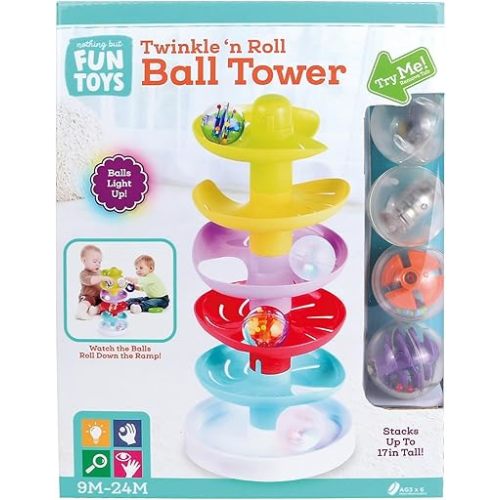 Sparkle and Roll Light & Sounds Ball Tower Designed for Children Ages 9+ Months,Multi,211216