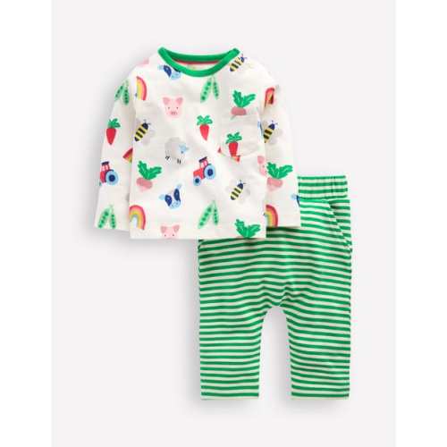 Printed Jersey Play Set - Soft Ivory Farm