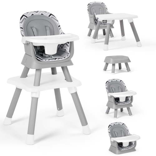 AILEEKISS 8 in 1 Baby High Chair, Toddler Dining Booster Seat for Eating, Chevron