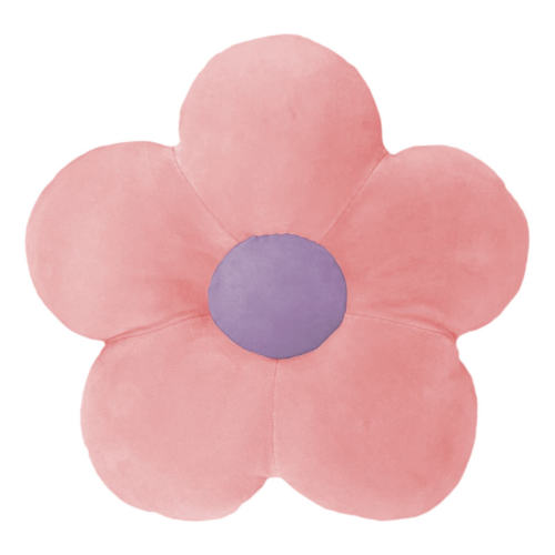 Tiny Dreamers Pink Floral Shaped Pillow, 14"