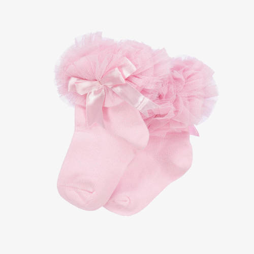 Beau KiD - Pink Frilly Cotton Socks | Childrensalon