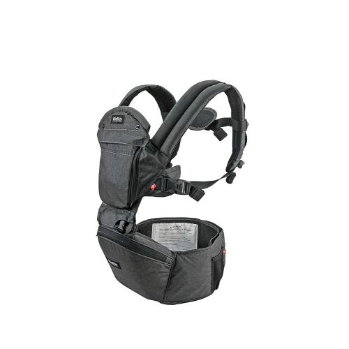 MiaMily Hipster Plus Hip Seat Baby Carrier - 6 Carry Positions - Newborn to Toddler - Lumbar Support - Charcoal Grey