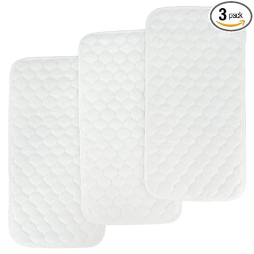 Quilted Thicker Waterproof Changing Pad Liners,3 Count(Snow White 13” x 27”)