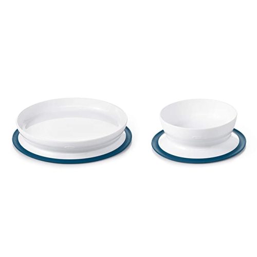 OXO Tot Stick & Stay Suction Plate & Bowl Bundle - Navy