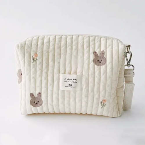 Bear Floral Print Small Baby Diaper Bag Stroller Bag Organizer