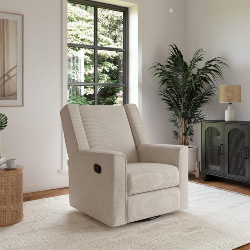 Elysian Corduroy Swivel Recliner Chair and Glider
