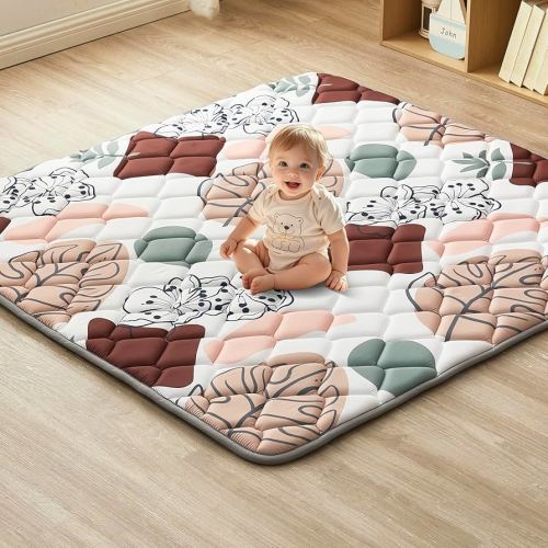 Baby Play Mat, Non-Slip Baby Mat for Floor, Soft Thicker Playpen Mat, Portable Playmat, Crawling Mat for Babies, Toddlers & Infants to Play and Learn( 50"x50")
