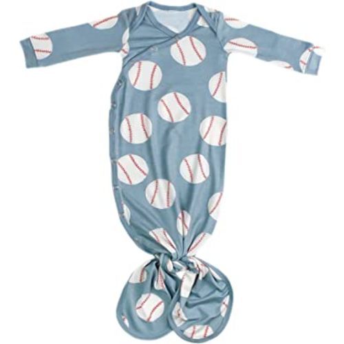 Copper Pearl Baby Gown - Knotted Newborn Sleepers for Baby Boy and Girl, Soft Stretchy Long Sleeve Infant Gowns with Bottom Tie and Hand Mittens, Perfect Hospital Coming Home Outfit (Slugger)