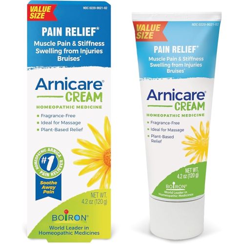 Boiron Arnicare Cream for Soothing Relief for Joint Pain, Muscle Pain, Muscle Soreness, and Swelling from Bruises or Injury - Fast Absorbing and Fragrance-Free - 4.2 oz