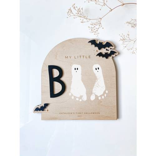 DIY Halloween Footprint Art Babys First Halloween Keepsake Gift for Mom Halloween Kid Craft My Little Boo Sign Ghost Craft 2023 - Etsy